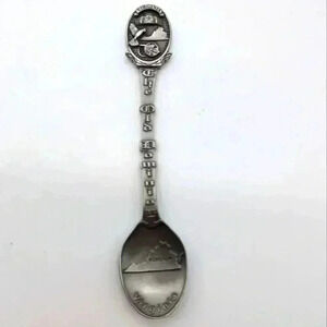 Vintage Virginia Old Dominion Souvenir Engraved Spoon Pewter Kitschy Cool!!